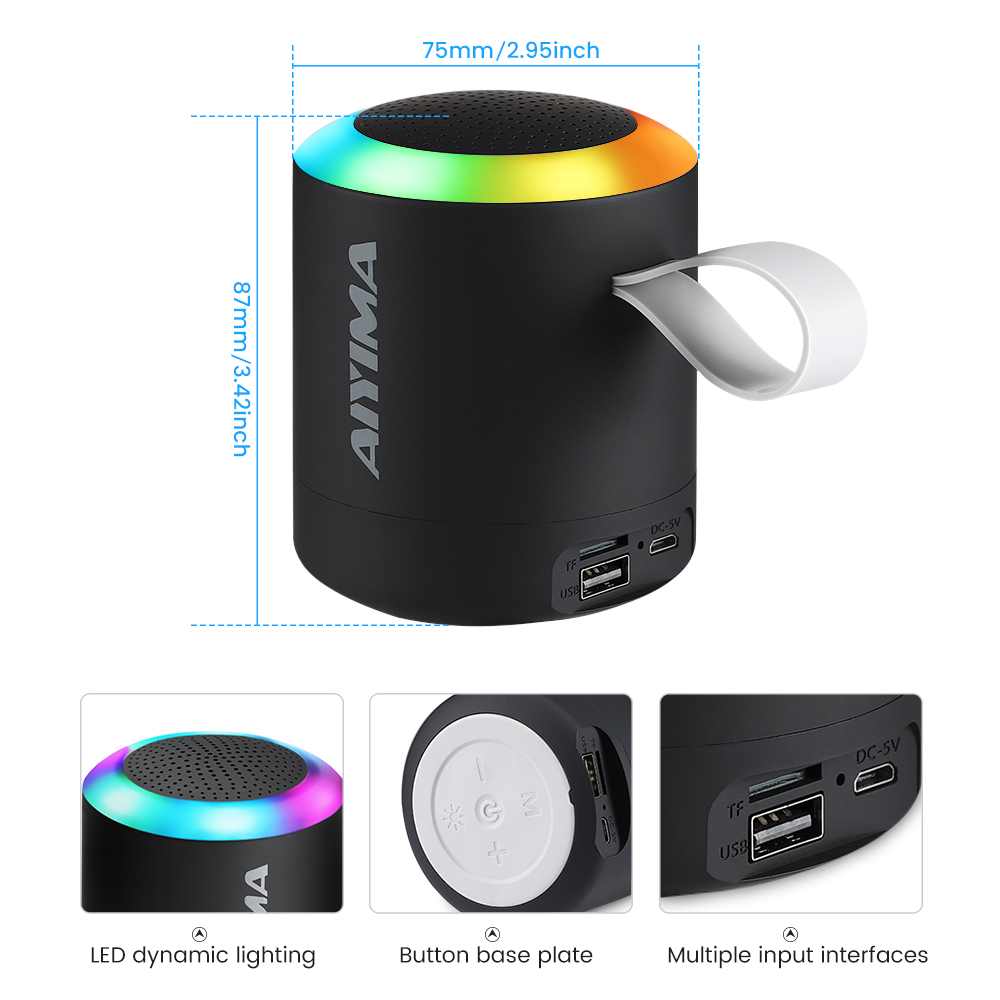 AIYIMA Mini Speaker Bluetooth 5.0 Speakers