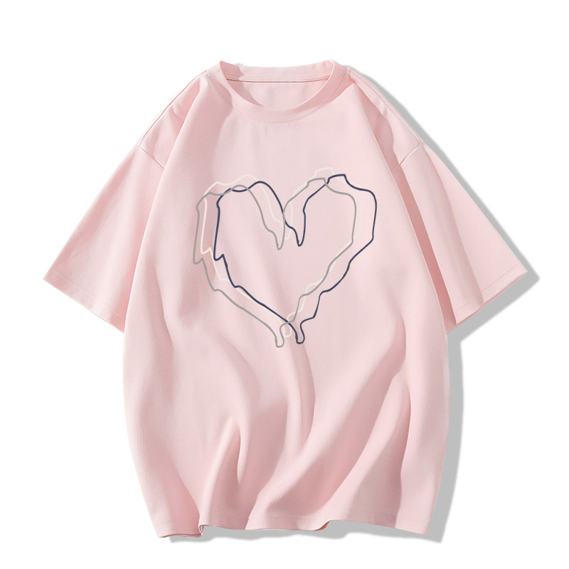 SELVZE Áo Thun cotton Nguyên Chất Tay Ngắn Dáng Rộng Thoáng Khí In Họa Tiết Đơn Giản Hợp Thời Trang