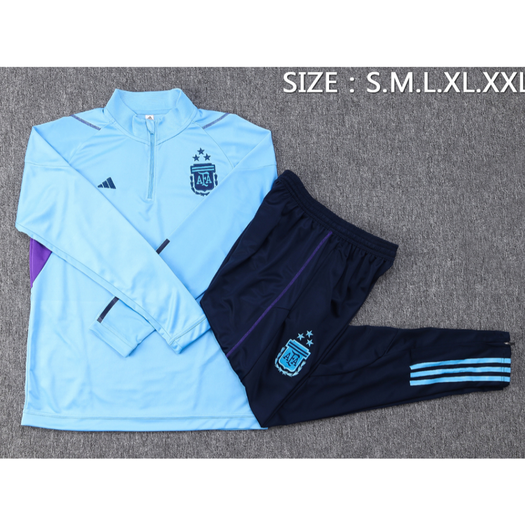 Áo Khoác Bóng Đá Tay Dài Có Khóa Kéo Nửa Thân Số 2022-23 Argentina Chất Lượng Cao Mùa Thu Đông 1: 1