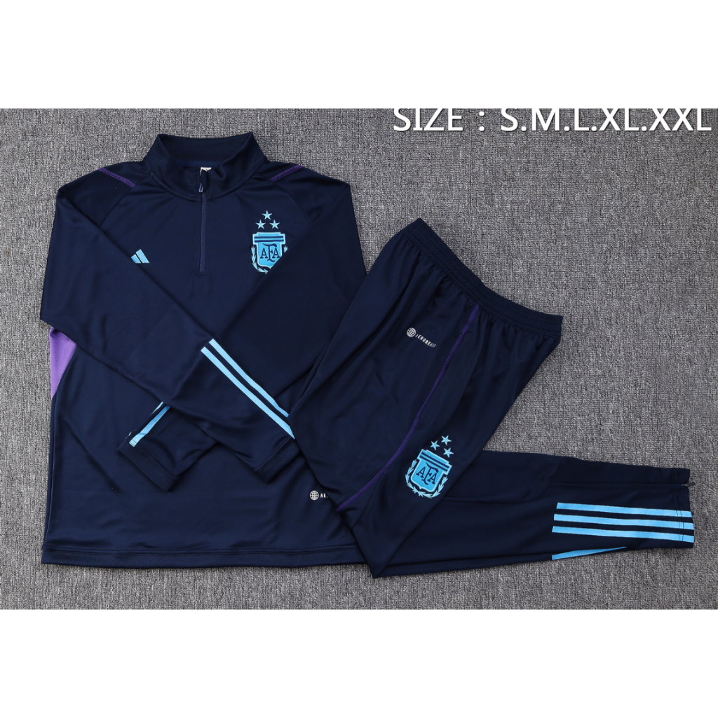 Áo Khoác Bóng Đá Tay Dài Có Khóa Kéo Nửa Thân Số 2022-23 Argentina Chất Lượng Cao Mùa Thu Đông 1: 1