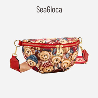 Túi đeo chéo SEAGLOCA thêu hình gấu dây bản rộng tùy chỉnh thời trang tùy chọn màu sắc cho nữ