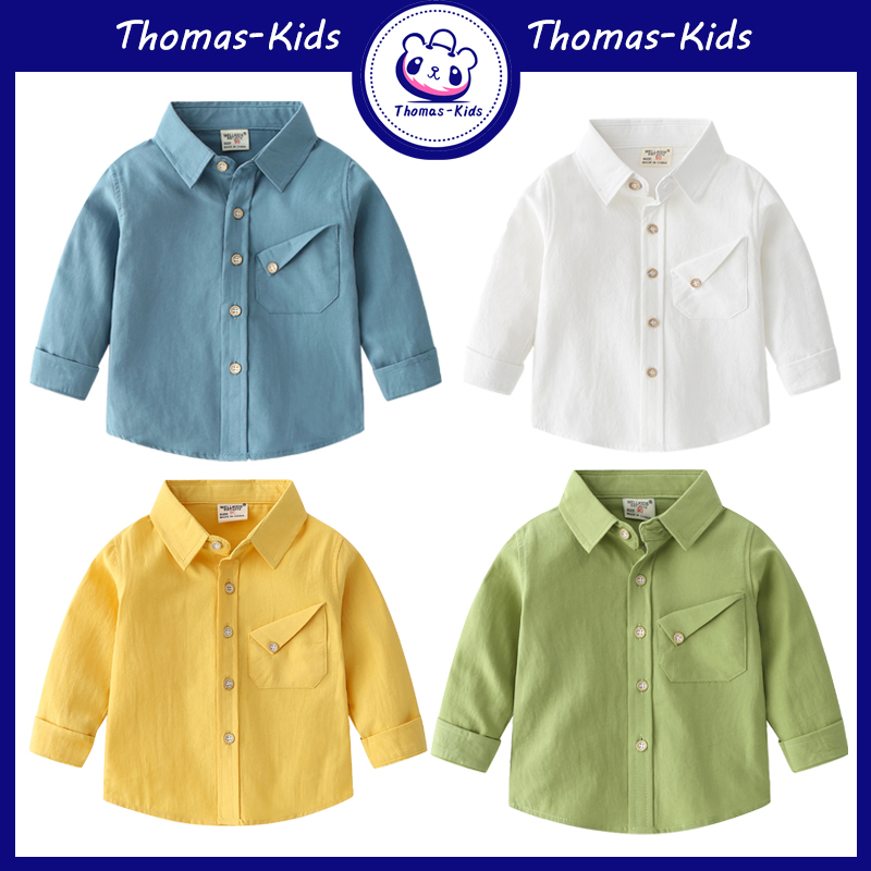 Áo Khoác Cotton Mỏng Tay Dài Dáng Rộng Thời Trang Xuân Thu Cho Bé Trai 2-8 Tuổi