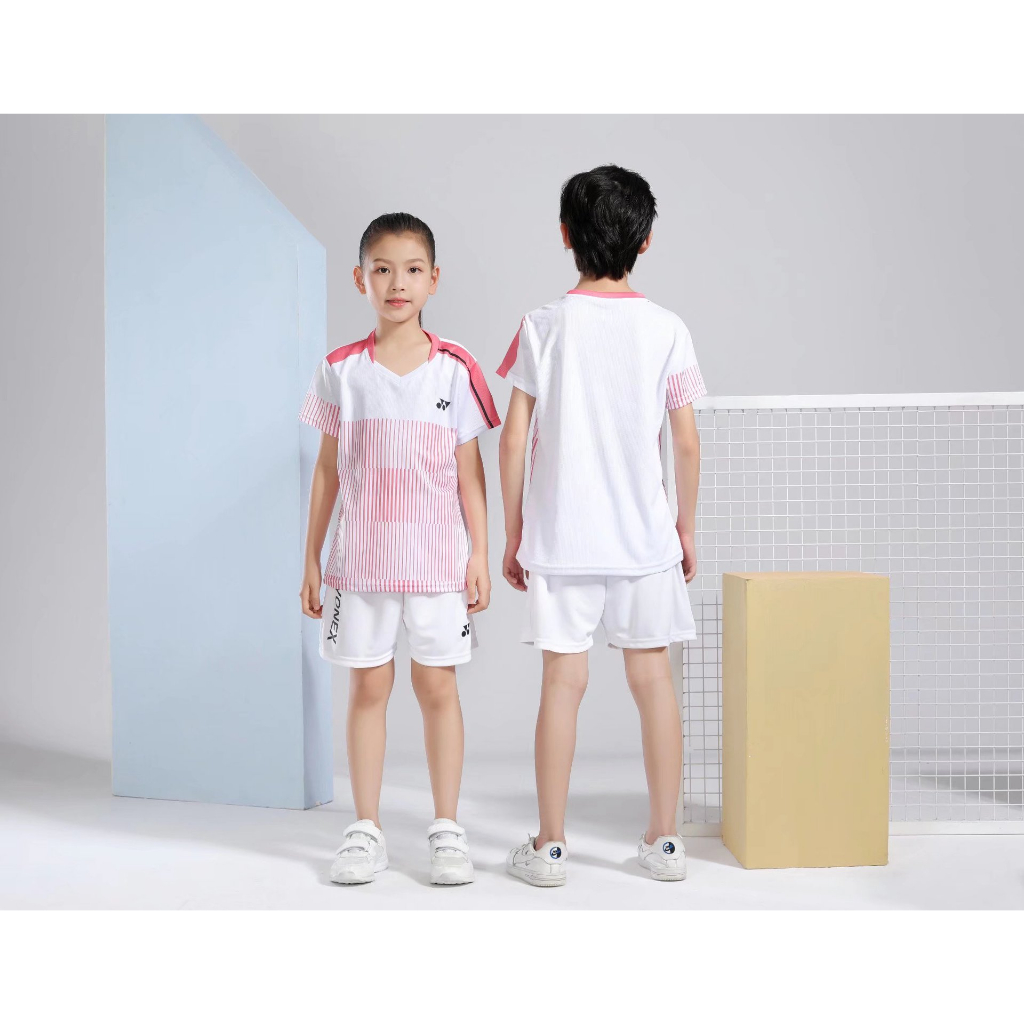 Bộ Quần Áo Chơi Bóng Bàn Yonex Tay Ngắn Kiểu Hàn Quốc Dễ Thương Cho Bé Trai + Gái