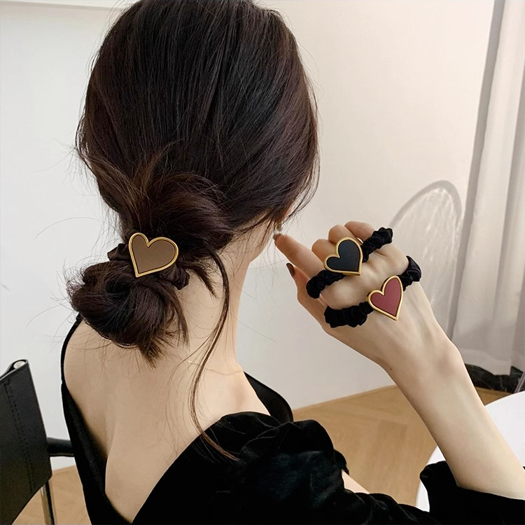 Mh Dây Buộc Tóc Đuôi Ngựa Cao Thấp Co Giãn Hình Tròn In Chữ miumiu Đơn Giản Thời Trang Cho Nữ