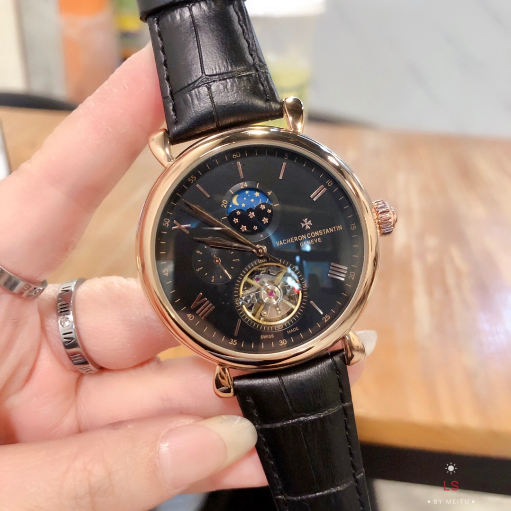 Đồng Hồ Cơ Tự Động Vacheron Dây Da Thật Đa Chức Năng Thời Trang Cho Nam