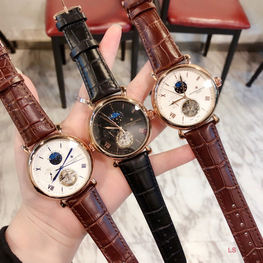 Đồng Hồ Cơ Tự Động Vacheron Dây Da Thật Đa Chức Năng Thời Trang Cho Nam