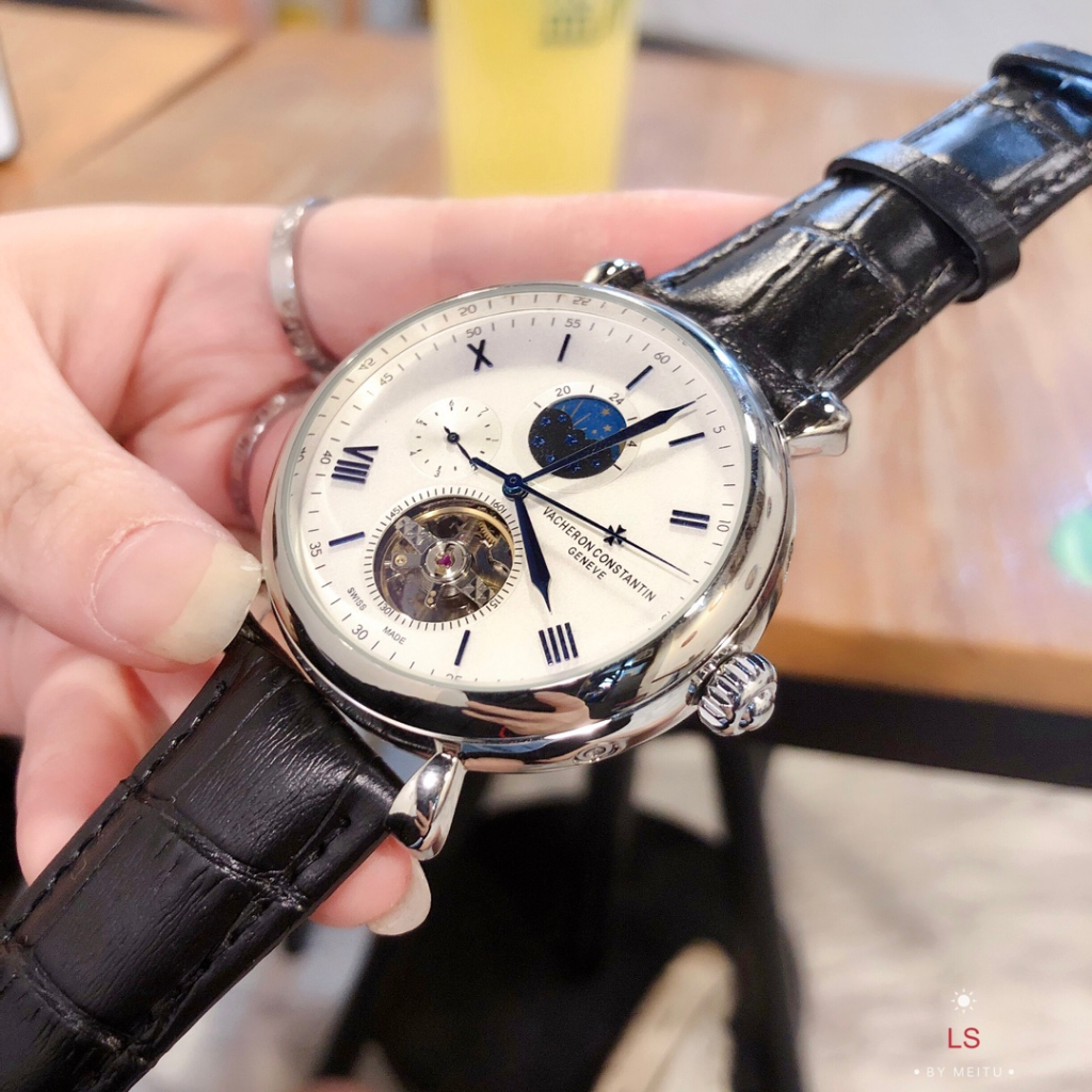 Đồng Hồ Cơ Tự Động Vacheron Dây Da Thật Đa Chức Năng Thời Trang Cho Nam