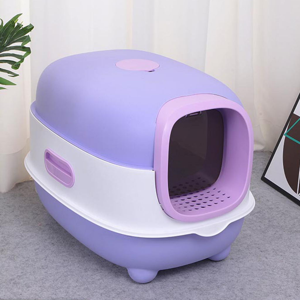 Iridescent03 Hộp Vệ Sinh Cho Mèo Đi Kèm Cực Lớn Chống Nước Bắn Kiểm Soát Mùi Theo Cát Chảo Đồ Thú Cưng