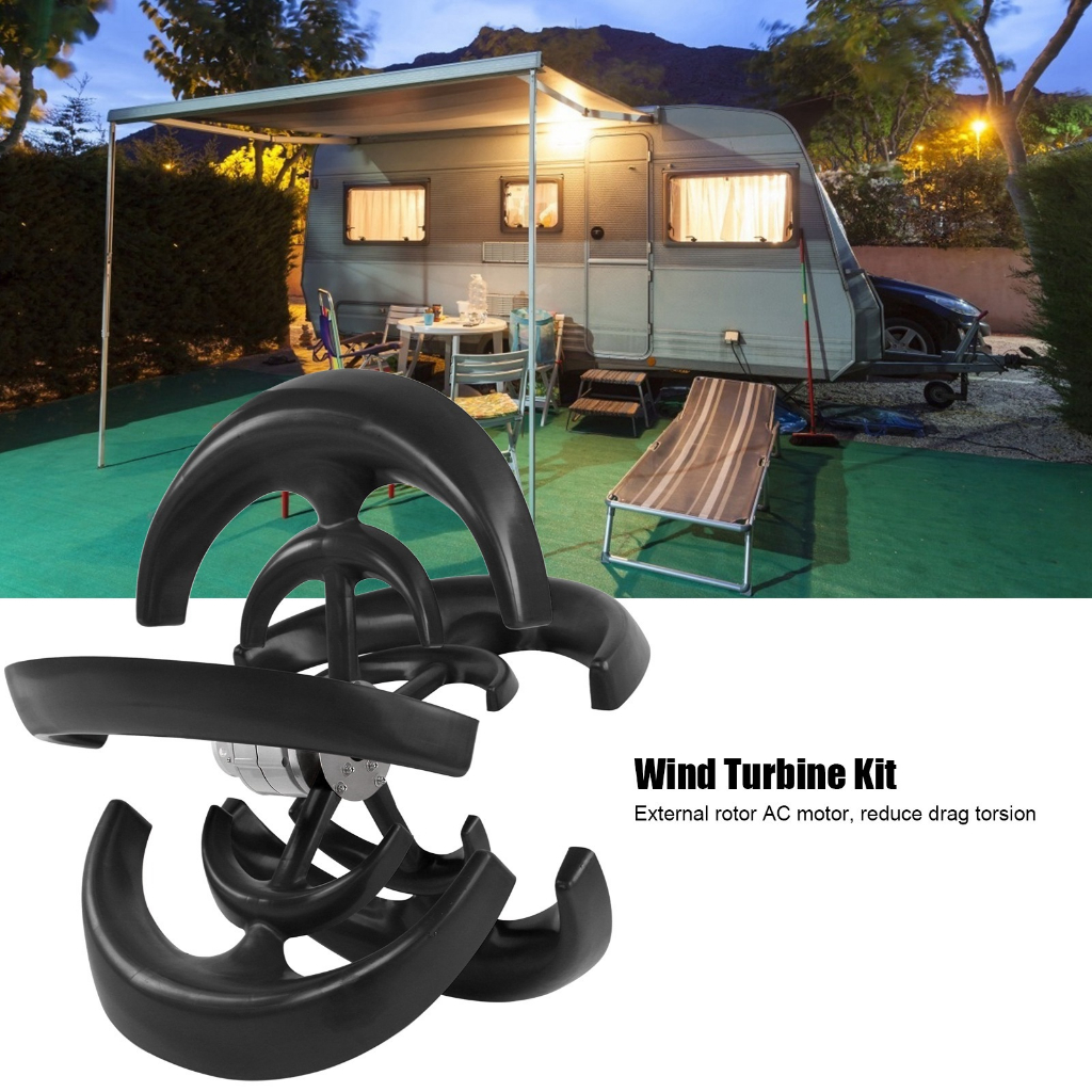 Bán nóng Bộ Tua bin gió 1200W phát điện 5 lưỡi cho Thuyền sạc Loại đèn lồng màu đen