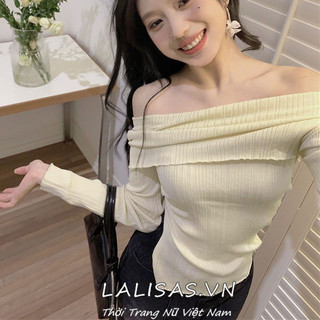 Áo Thun Dài Tay Lệch Vai Phong Cách Hàn Quốc Ngọt Ngào Dành Cho Nữ