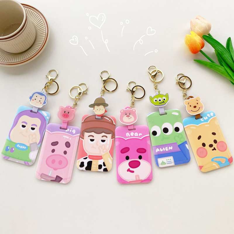 Ví Đựng Thẻ ID / Xe Buýt Họa Tiết Hoạt Hình Toy Story Dễ Thương Có Thể Kéo Dài