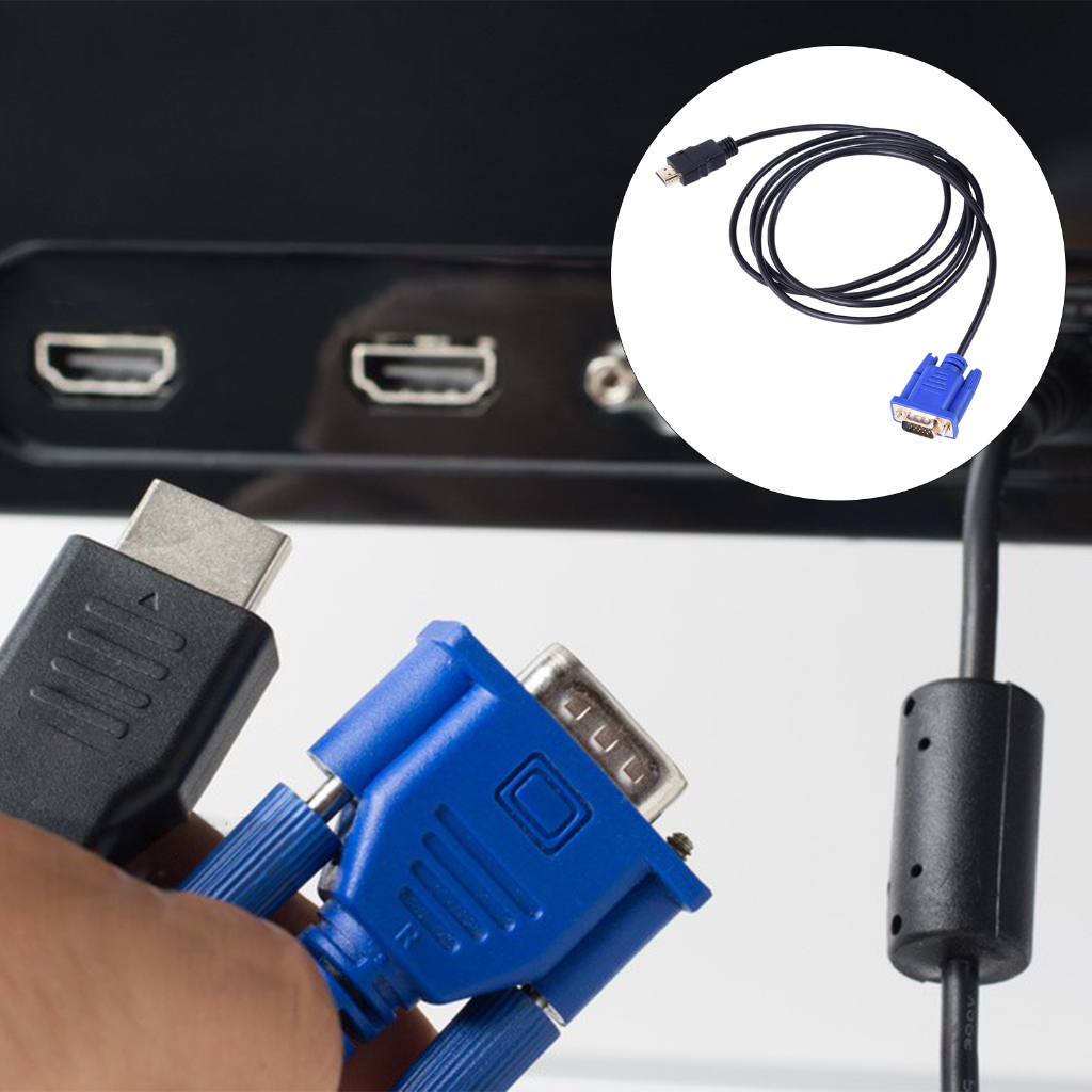 Dây cáp nối 1080P HDTV HDMI với VGA Male 15Pin cho máy tính/TV