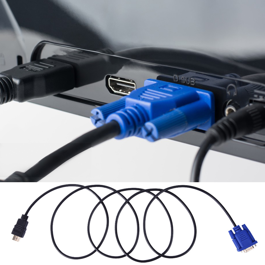 Dây cáp nối 1080P HDTV HDMI với VGA Male 15Pin cho máy tính/TV