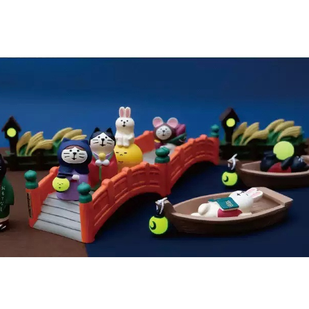 Decole] Decole  Decole]❤Búp Bê Hình Chú Mèo Và Bánh Trung Thu D22-23 Bằng Nhựa Resin Kiểu Nhật Bản Dùng Trang Trí