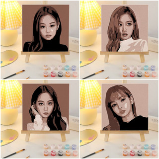 DROFE tranh tô màu theo số tranh số hoá Blackpink 20X20Cm tranh tô màu theo số có khung