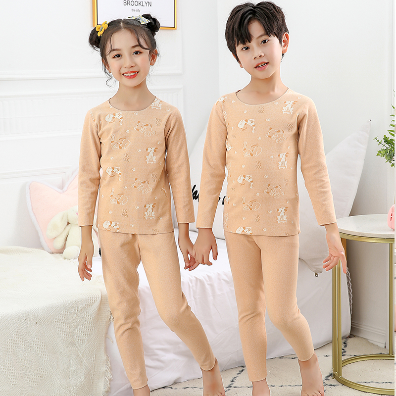 Bộ Đồ Ngủ Pijama Dài Tay Không Đường May Cho Bé 100-160cm