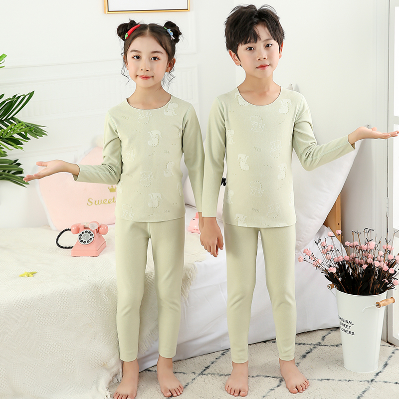 Bộ Đồ Ngủ Pijama Dài Tay Không Đường May Cho Bé 100-160cm