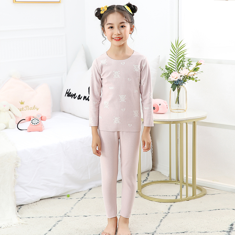 Bộ Đồ Ngủ Pijama Dài Tay Không Đường May Cho Bé 100-160cm