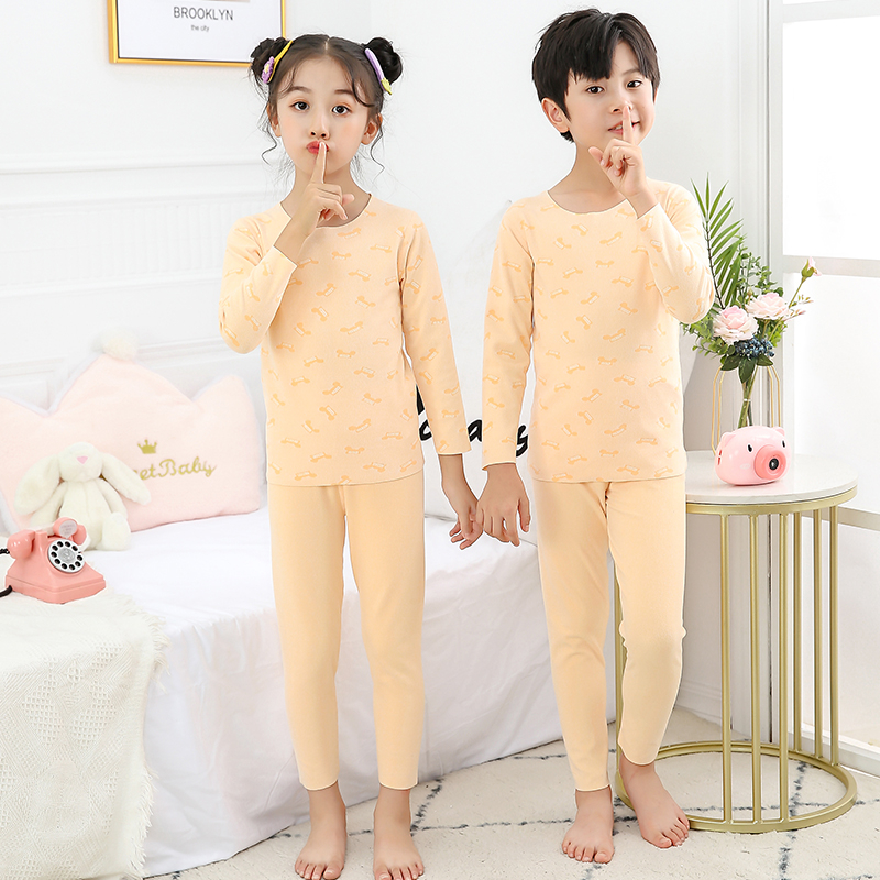 Bộ Đồ Ngủ Pijama Dài Tay Không Đường May Cho Bé 100-160cm