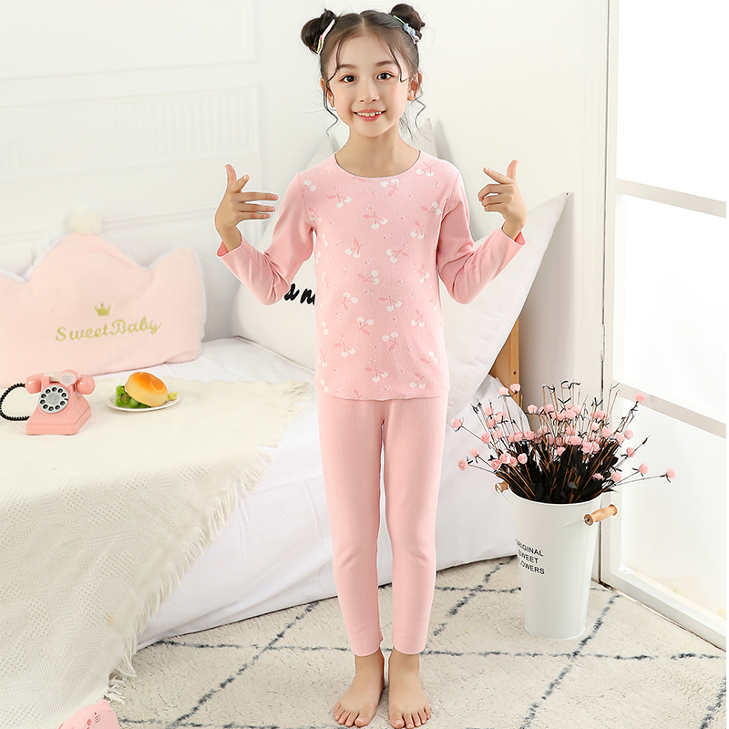 Bộ Đồ Ngủ Pijama Dài Tay Không Đường May Cho Bé 100-160cm