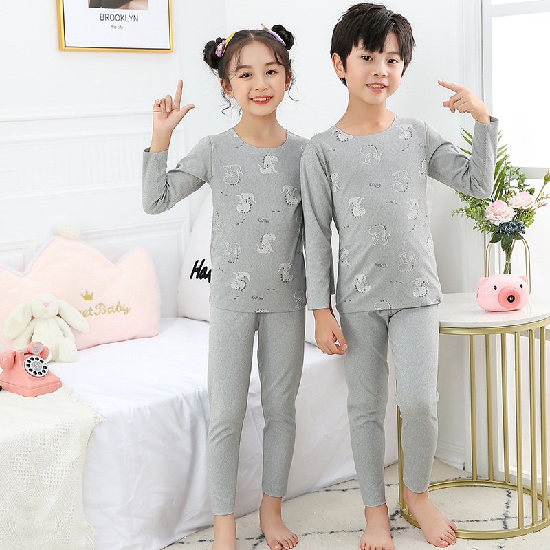 Bộ Đồ Ngủ Pijama Dài Tay Không Đường May Cho Bé 100-160cm