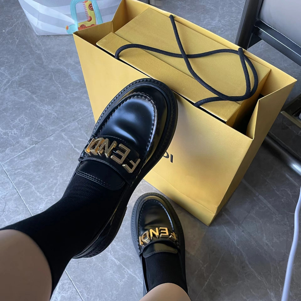 Giày Lười Da Fendigraphy Thời Trang Sang Trọng Dành Cho Nữ