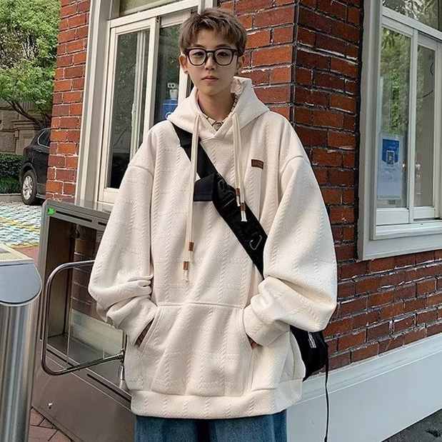 Áo Hoodie áo hoodie không mũ Unisex Màu Trơn Dáng áo hoodie nam Nữ form rộng Thời Trang Cho Cặp Đôi Hoạ tiết sọc cá tính Áo Hoodie Basic