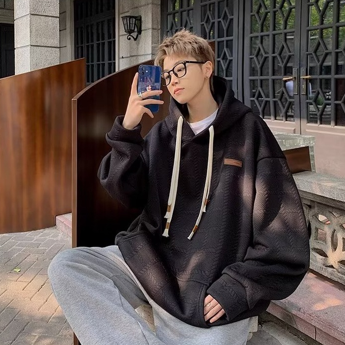 Áo Hoodie áo hoodie không mũ Unisex Màu Trơn Dáng áo hoodie nam Nữ form rộng Thời Trang Cho Cặp Đôi Hoạ tiết sọc cá tính Áo Hoodie Basic