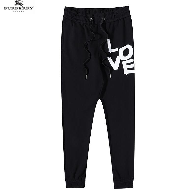 Quần Dài unisex Vải cotton In Chữ Burberr Sành Điệu