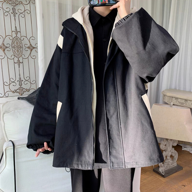 Áo Khoác Tay Dài Màu Trơn Dáng Rộng Phối Hai Khóa Kéo Thời Trang Hàn Quốc Cá Tính Cho Nam áo hoodie unisex form rộng