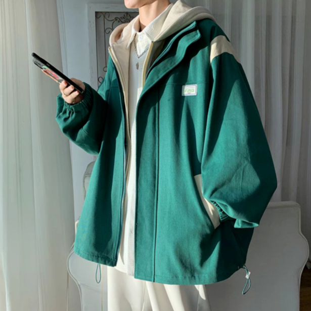 Áo Khoác Tay Dài Màu Trơn Dáng Rộng Phối Hai Khóa Kéo Thời Trang Hàn Quốc Cá Tính Cho Nam áo hoodie unisex form rộng