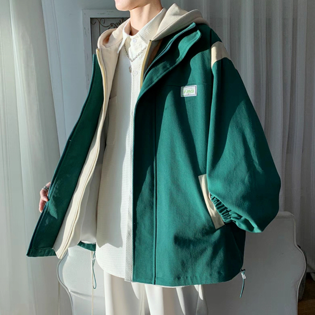 Áo Khoác Tay Dài Màu Trơn Dáng Rộng Phối Hai Khóa Kéo Thời Trang Hàn Quốc Cá Tính Cho Nam áo hoodie unisex form rộng