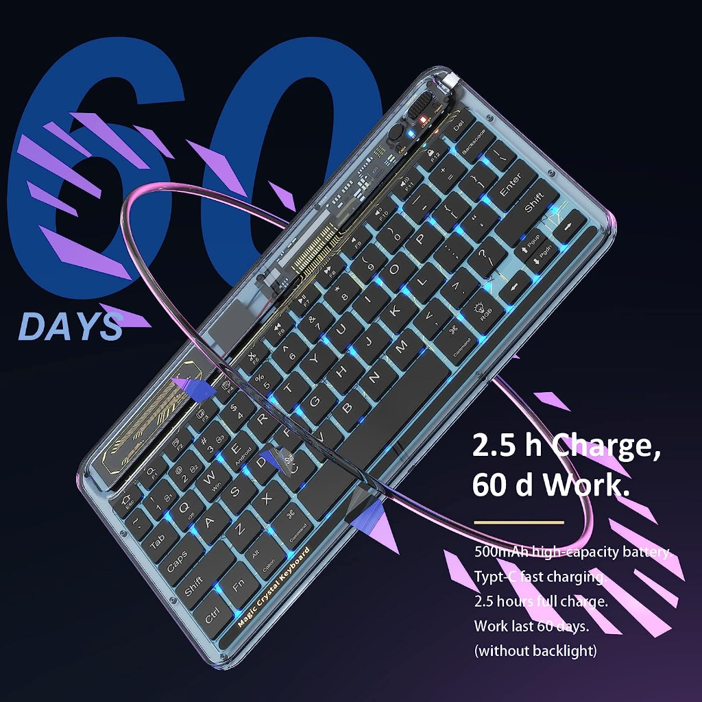 Bàn phím chơi YAQING F12 bluetooth cho máy tính Mac Android Windows