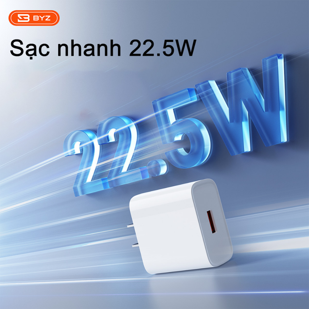 Củ Sạc BYZ 3C-F1 22.5W 1 Cổng USB Chất Liệu ABS