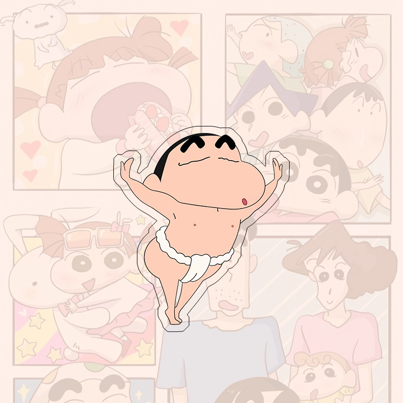 Ghim Cài Áo Bằng Acrylic Họa Tiết Hoạt Hình Cậu Bé Bút Chì Shin-Chan Dễ Thương