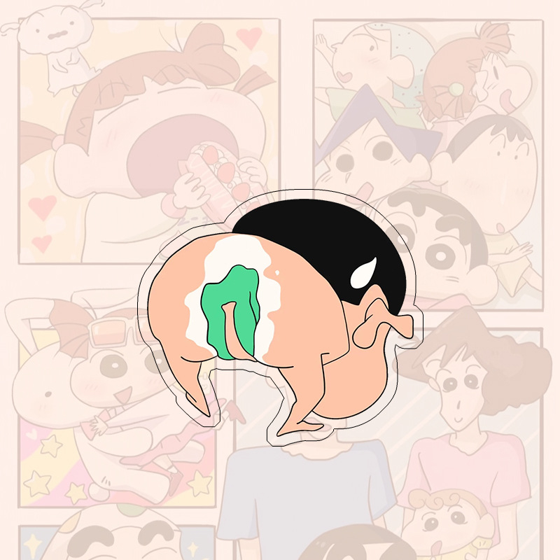 Ghim Cài Áo Bằng Acrylic Họa Tiết Hoạt Hình Cậu Bé Bút Chì Shin-Chan Dễ Thương