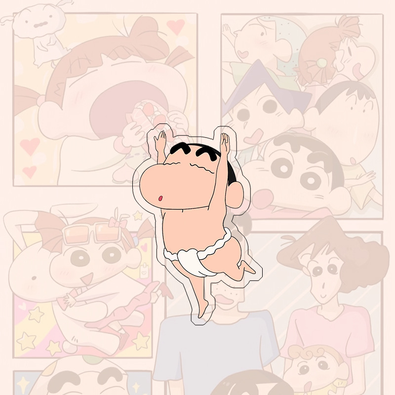 Ghim Cài Áo Bằng Acrylic Họa Tiết Hoạt Hình Cậu Bé Bút Chì Shin-Chan Dễ Thương