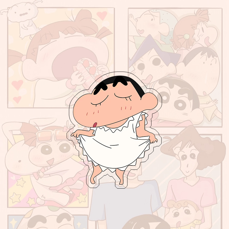 Ghim Cài Áo Bằng Acrylic Họa Tiết Hoạt Hình Cậu Bé Bút Chì Shin-Chan Dễ Thương