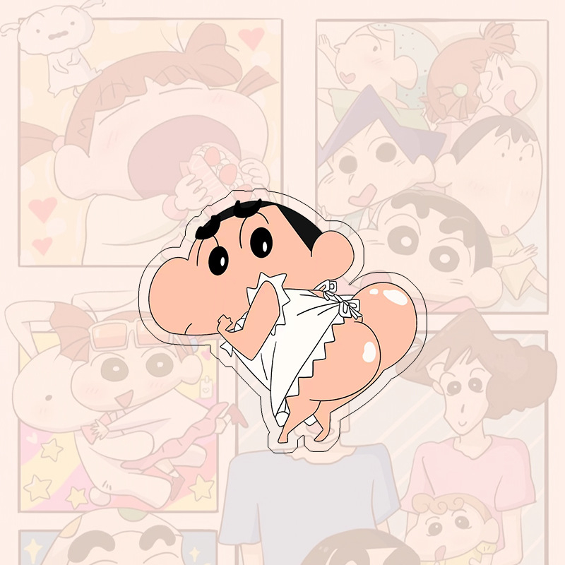 Ghim Cài Áo Bằng Acrylic Họa Tiết Hoạt Hình Cậu Bé Bút Chì Shin-Chan Dễ Thương