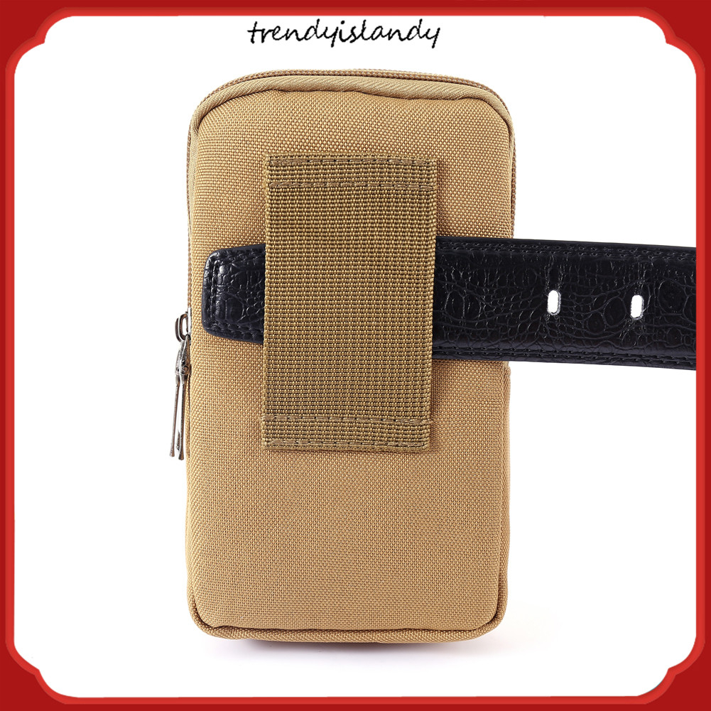 Túi Đeo Hông Đựng Điện Thoại Bằng Vải Canvas Có Khóa Kéo Phong Cách Thể Thao Thời Trang Cho Nam