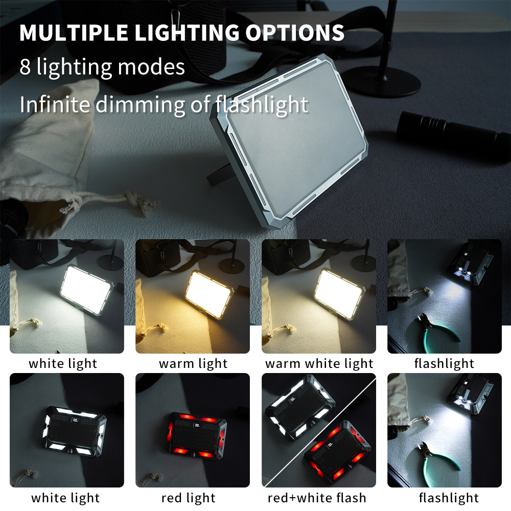 Đèn Pin led cob Từ Tính Mạnh Đa Năng 8 Chế Độ Sáng 4000mah