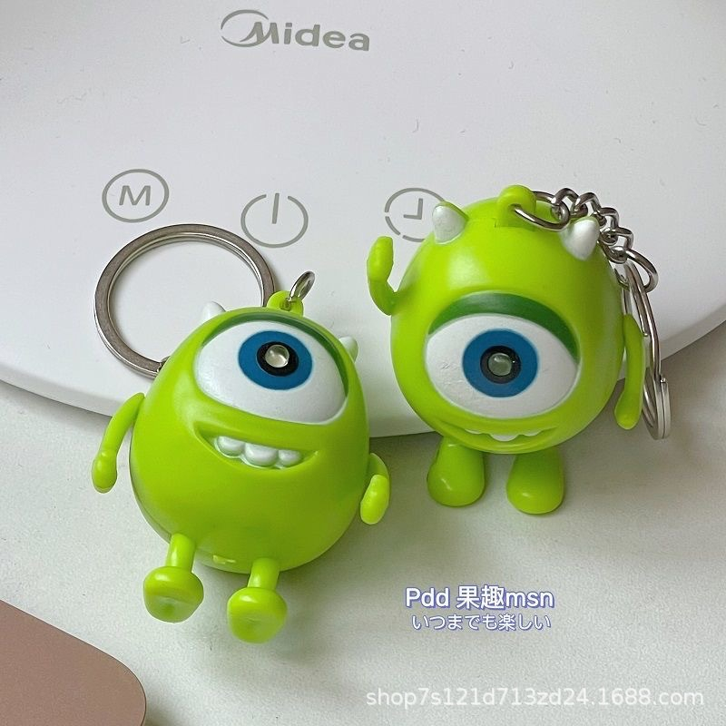 Móc Khóa Cặp Đôi Mắt To Có Đèn LED Và Âm Thanh Làm Quà Tặng Cho Học Sinh