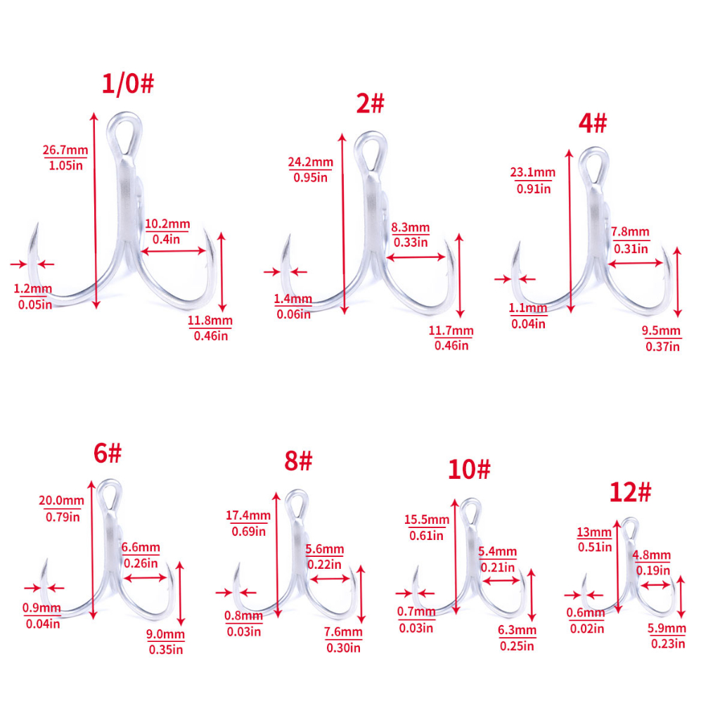 20pcs/lot Móc Câu Cá Chuyên Dụng 1 / 0 # 2 # 4 # 6 # 8 # 10 # 12 #