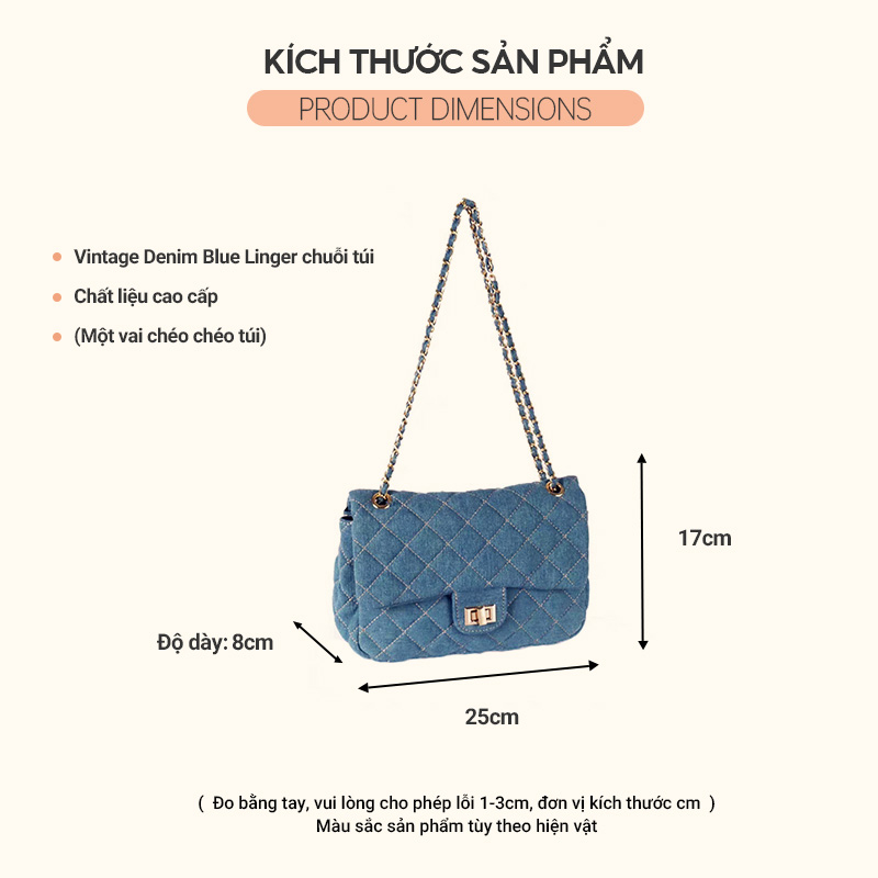 Túi denim Đeo Chéo Thêu Họa Tiết Hình Thoi Phong Cách retro Thời Trang Mùa Thu 2022 Gylb1413