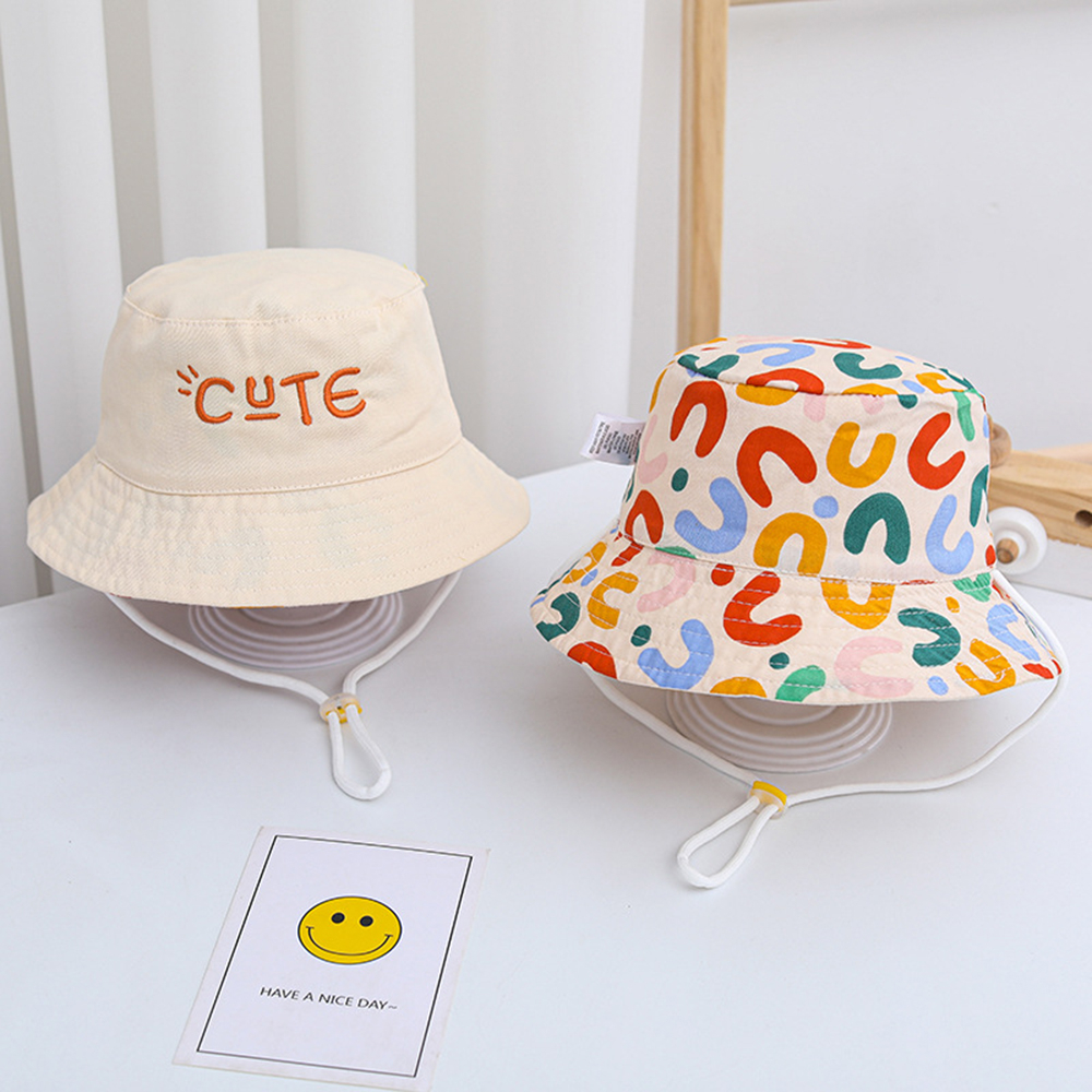 Mũ Tai Bèo Cotton Hai Mặt In Chữ Dễ Thương Cho Bé 0-10 Tuổi