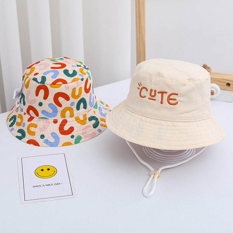 Mũ Tai Bèo Cotton Hai Mặt In Chữ Dễ Thương Cho Bé 0-10 Tuổi