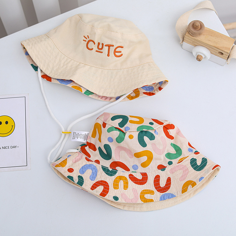 Mũ Tai Bèo Cotton Hai Mặt In Chữ Dễ Thương Cho Bé 0-10 Tuổi