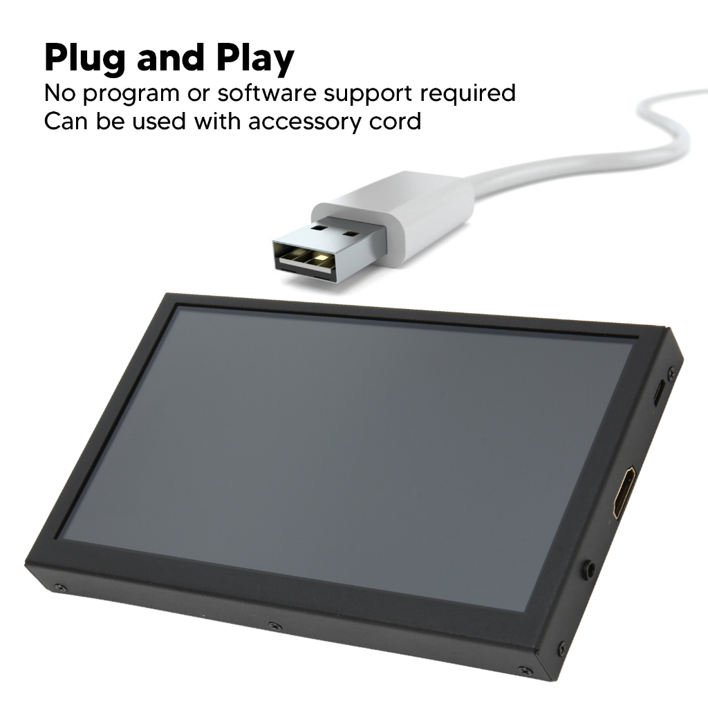 Màn hình 7 inch IPS 1024x600 HDMI Giao diện đa phương tiện HD LCD mini di động với Loa kép Giắc cắm âm thanh