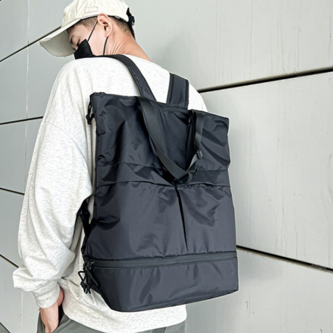 Balo Nylon Sức Chứa Lớn Màu Trơn Chống Nước Thời Trang Cho Nam Và Nữ