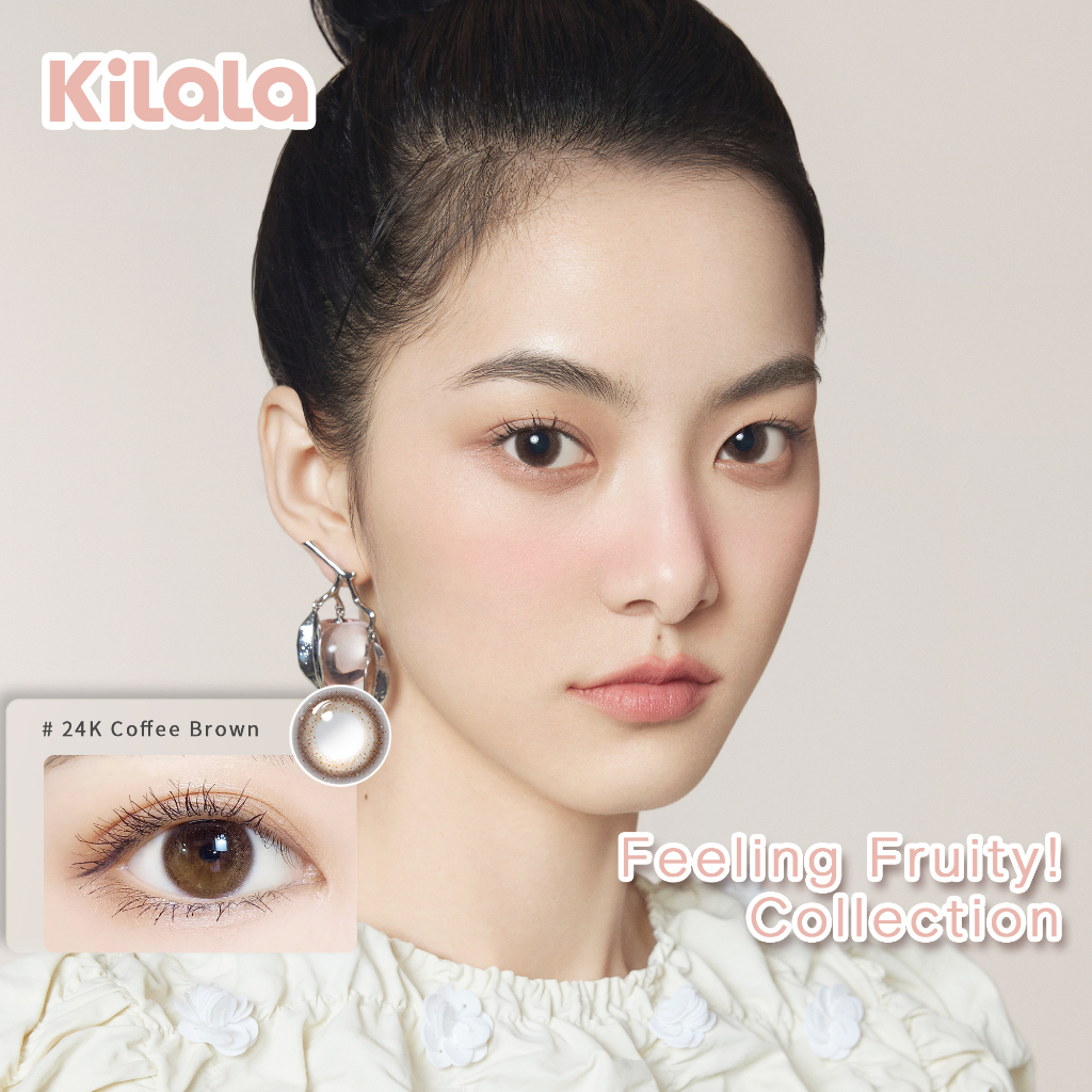 Kính áp tròng Kilala màu nâu Mist Brown và k24 Coffee Brown DIA 14.2mm lens cận 6 tháng có độ (0-8) 1 cặp